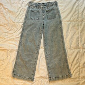 GAP DENIM KIDS LIGHT WASH WIDE LEG JEANS